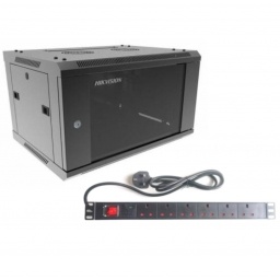 Rack Hikvision 6U + PDU de 6 unidades