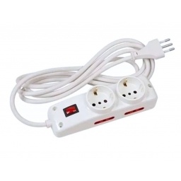 Alargue 3 metros 2xSchuko 4x3L a ficha 3L Conatel