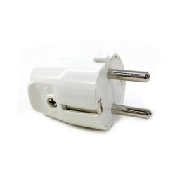 Ficha Schuko blanca Conatel ctierra